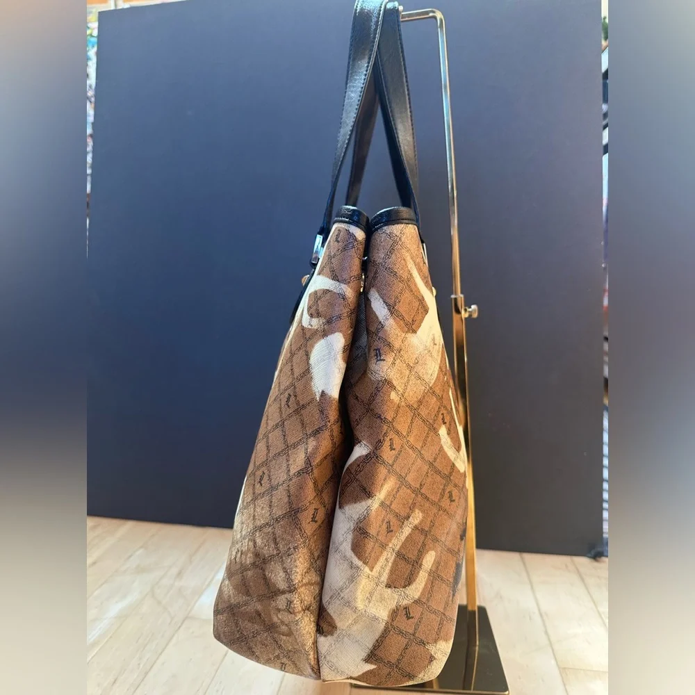 Rare L.A.M.B. By Gwen Stefani "Stencil" Graphic Tote + Stripped Cloth Bag - Picture 7 of 12
